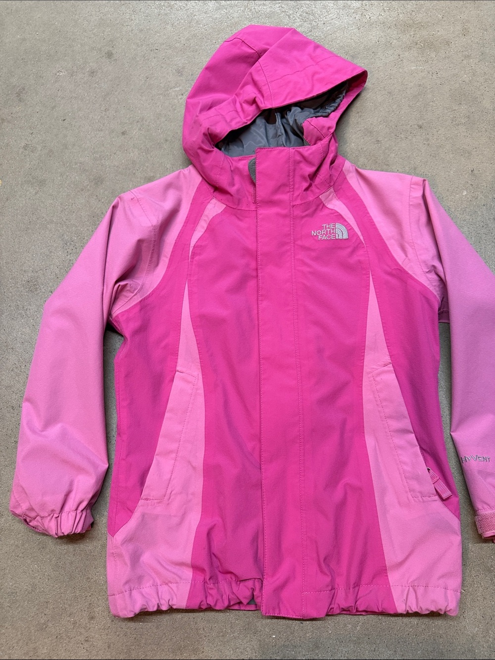 The North Face Girls' Two-Tone Pink Hooded Raincoat